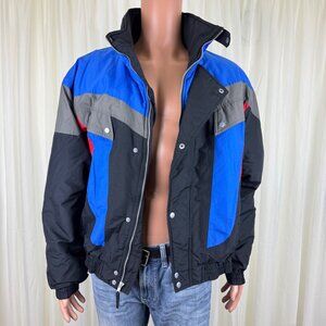 Men's Stagsport Color Block Ski Winter Coat Jacket Sz Large Blue Black Red